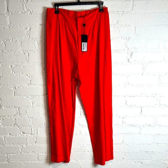 NEW Gianni Bini Linen Pant |Wide Leg Red Orange Trouser Linen Pant Size 10 - Picture 2 of 5